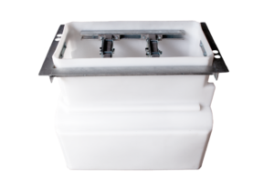 CAJA CONTENEDORA 2 PRODUCTOS CON BARRA Y PLATO.