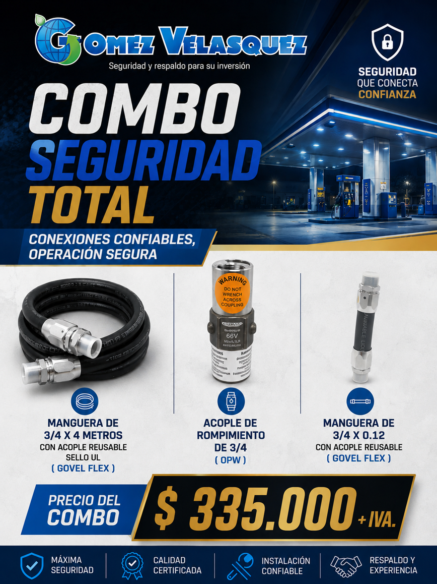 COMBO MANGUERA 3/4" X 4 M UL + BREAKAWAY + MANGUERA CORTA