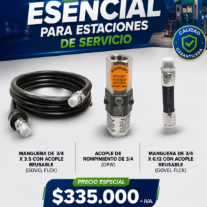 COMBO MANGUERA 3/4" X 3,5 M + BREAKAWAY + MANGUERA CORTA