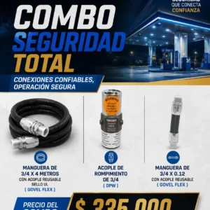 COMBO MANGUERA 3/4" X 4 M UL + BREAKAWAY + MANGUERA CORTA