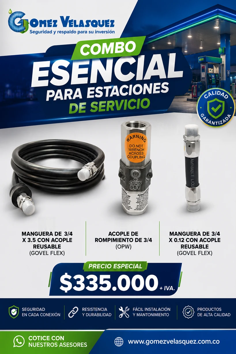 COMBO MANGUERA 3/4" X 3,5 M + BREAKAWAY + MANGUERA CORTA