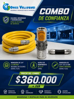 COMBO MANGUERA 3/4" X 5 M COLORES + BREAKAWAY + MANGUERA CORTA
