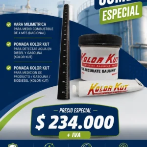 COMBO MEDICIÓN DE TANQUE – VARA 4 M + KOLOR KUT AGUA + PRODUCTO