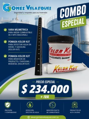 COMBO MEDICIÓN DE TANQUE – VARA 4 M + KOLOR KUT AGUA + PRODUCTO